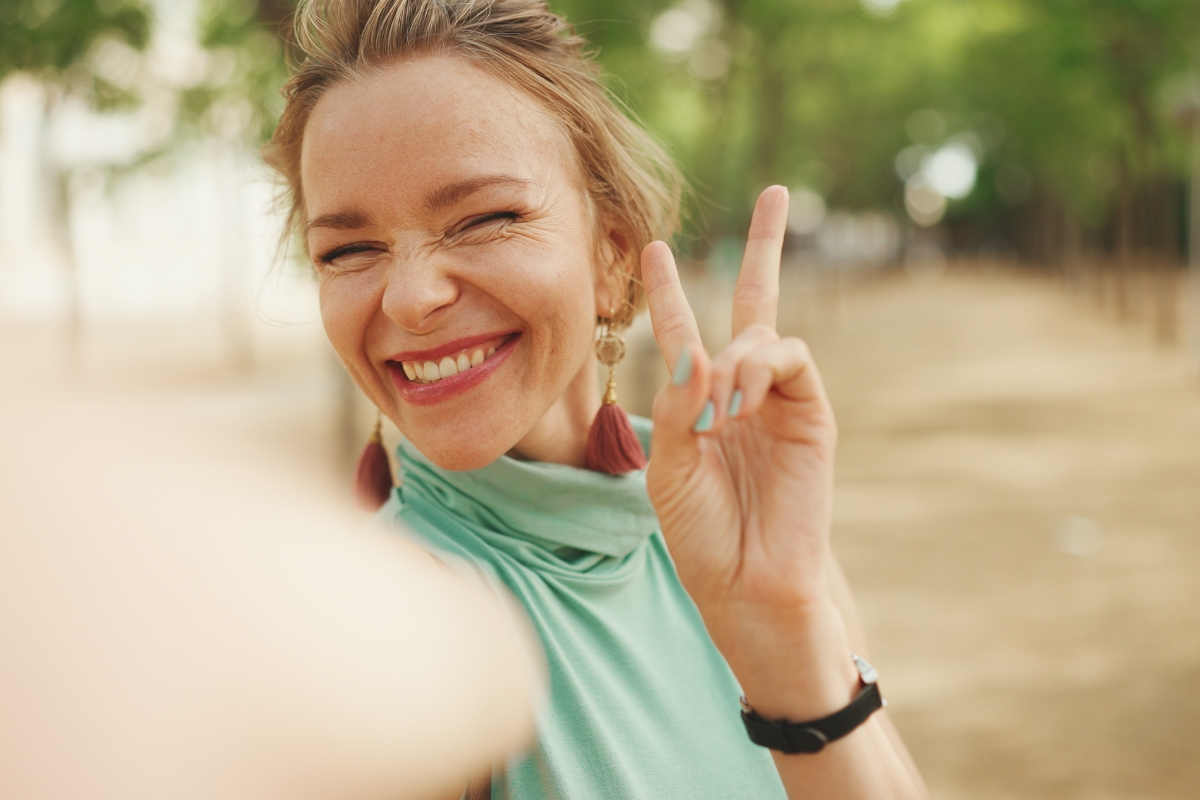 Perfect selfie smile after cosmetic dentistry in Spokane Valley